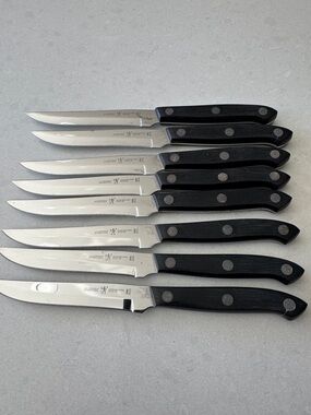 Black Steak Knife Set - Classic Stainless Steel Blades